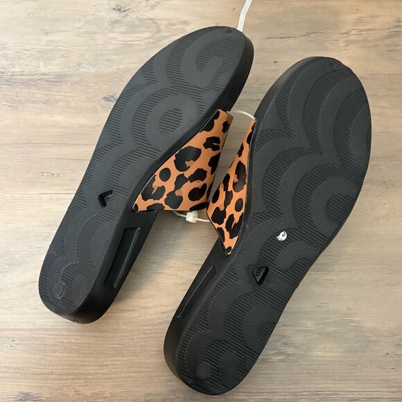 NWOT GOATS Women’s Slide Sandals Cheetah Print Black Size 8 - Picture 2 of 4